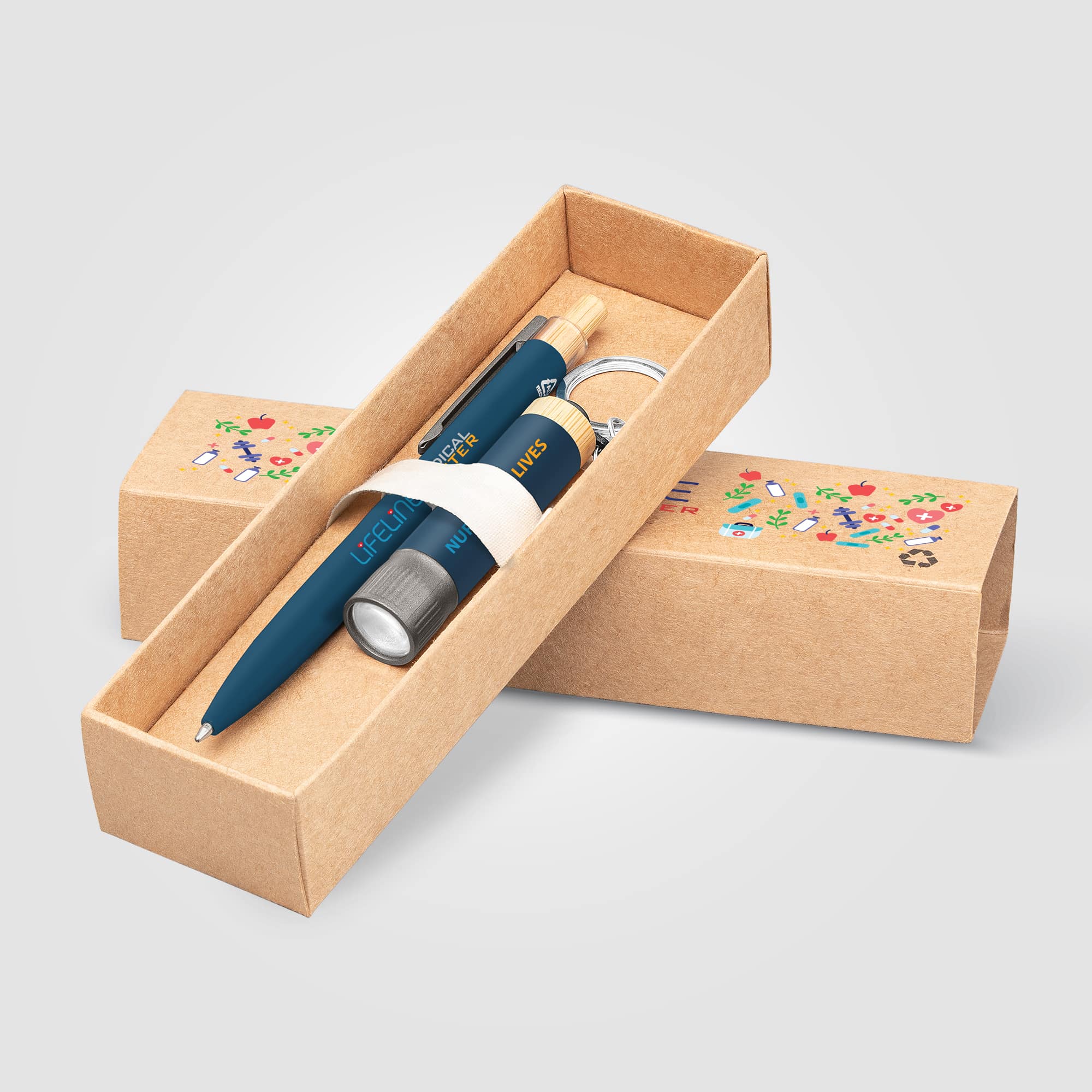 Reborn Recycled Aluminum Bamboo Accented Pen & Flashlight Gift Set 4 Reborn Recycled Aluminum Bamboo Accented Pen & Flashlight Gift Set - Image 4