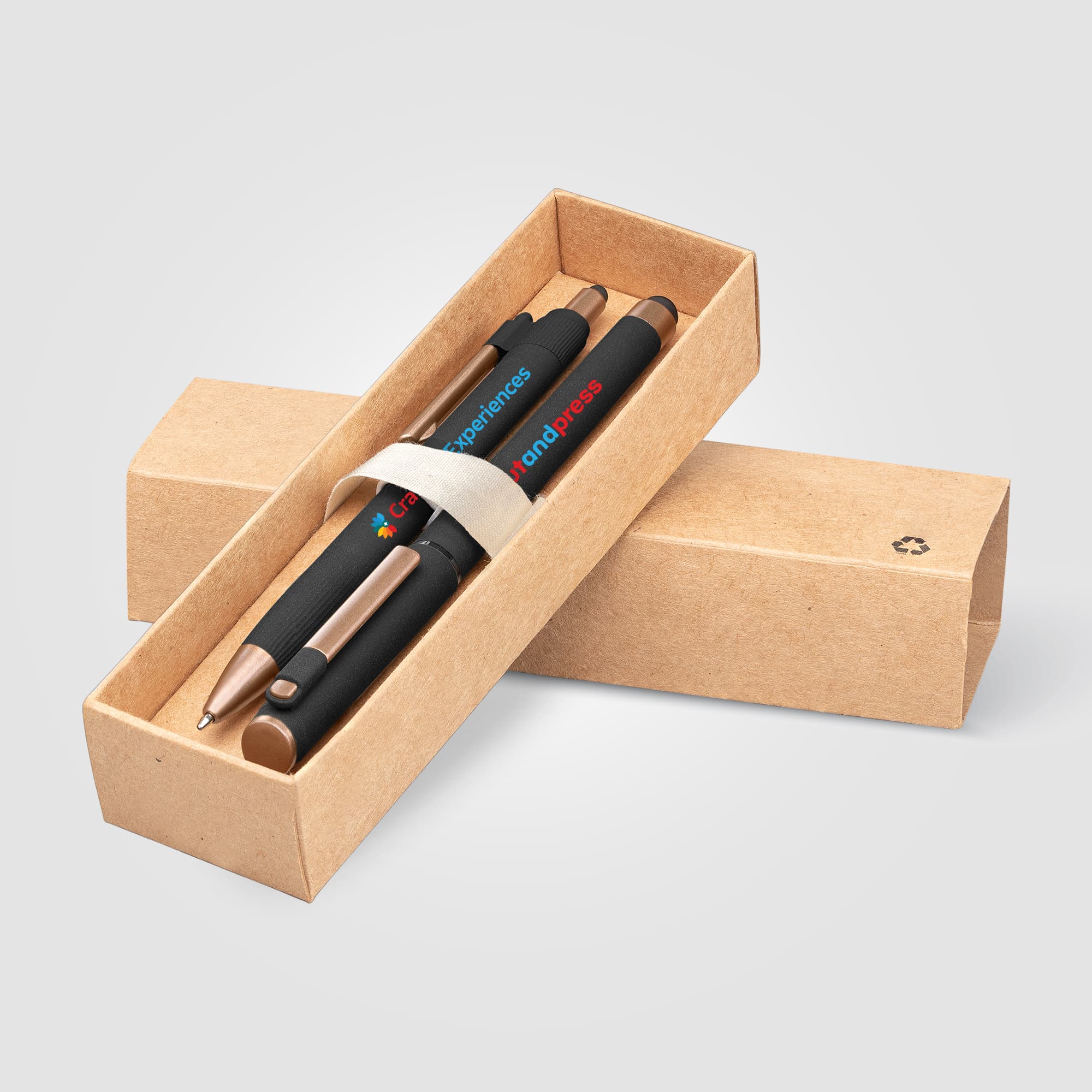 York Recycled Plastic Bronze Trim Pen Gift Set 2 York Recycled Plastic Bronze Trim Pen Gift Set - Image 2