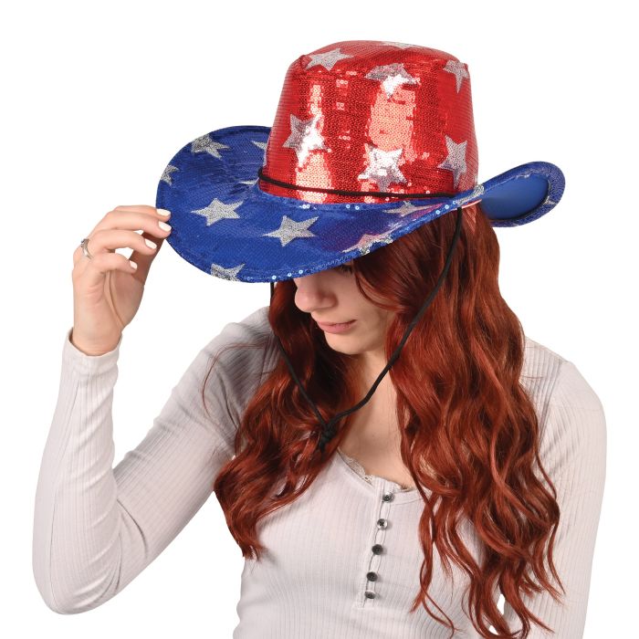 Sequined Patriotic Cowboy Hat 1 Sequined Patriotic Cowboy Hat
