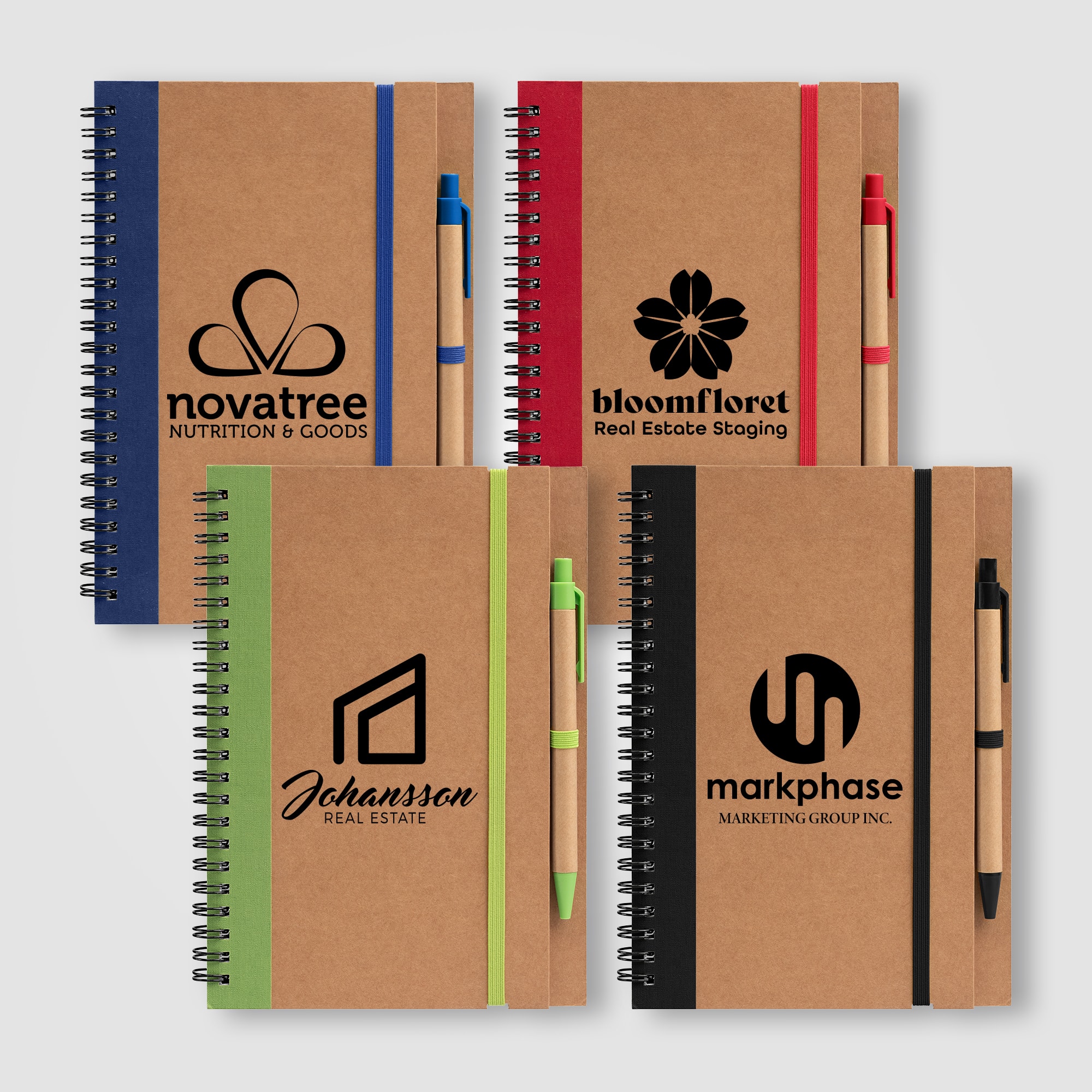 Kraft Hard Cover Spiral Notebook with Pen 1 Kraft Hard Cover Spiral Notebook with Pen